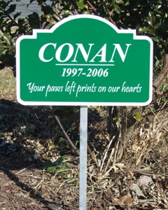 Pet photo memorial marker sample