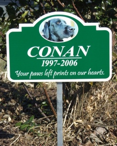 Pet photo memorial marker sample