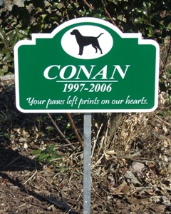 Pet photo memorial marker sample