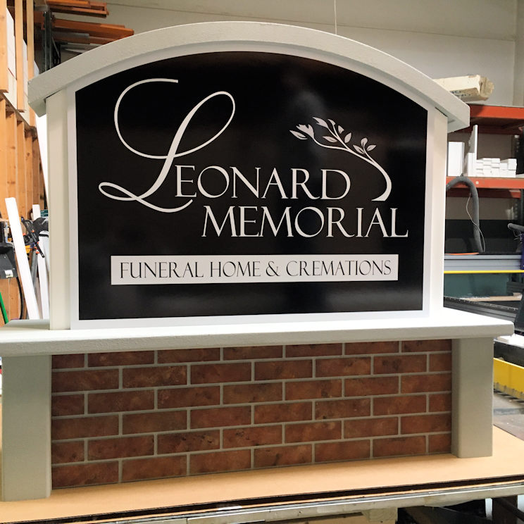 Funeral Home Monument Pedestal Sign
