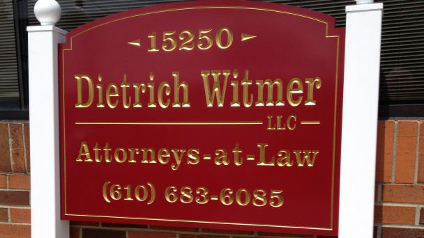 Carved Text Sign Attorney