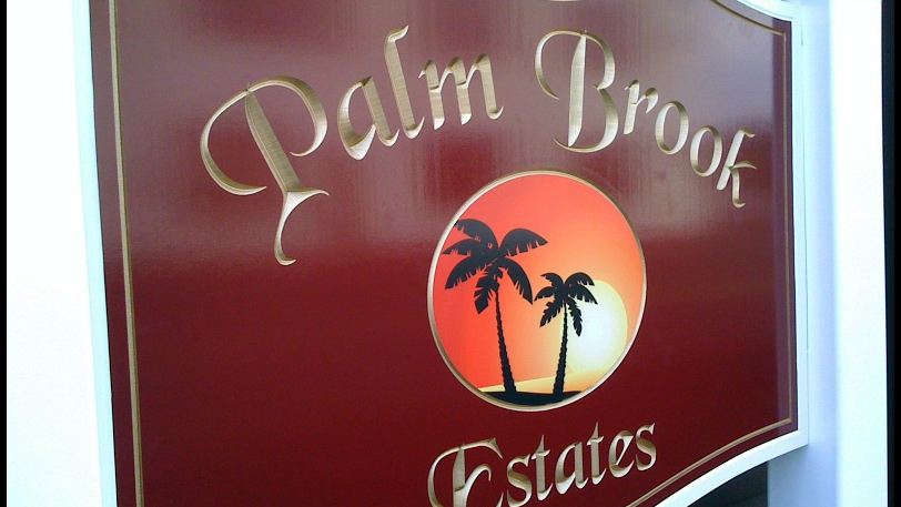 Palm Brook Carved Sign