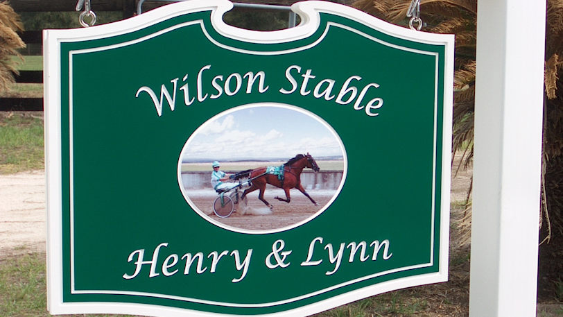 Wilson Stable Carved Text Sign