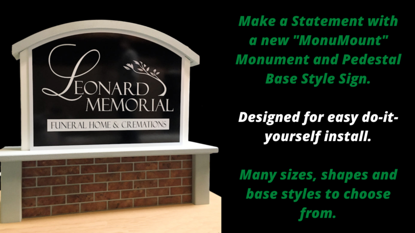 Monument pedestal base custom church business sign