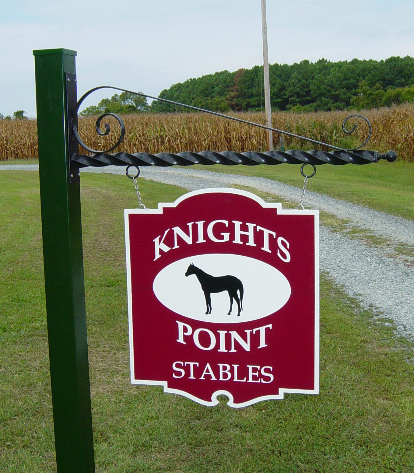 attaching hanging hardware to top of sign