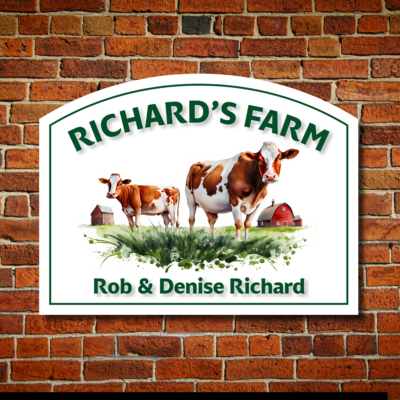 custom cow dairy cattle farm sign personalized