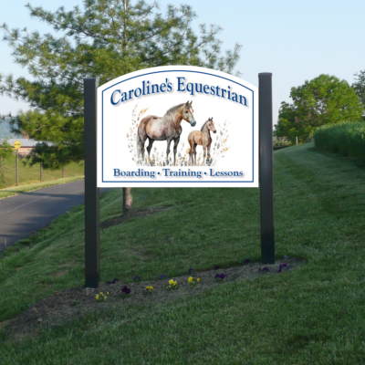 personalized horse farm sign with color graphic-personalized